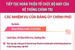 Tiếp tục hoàn thiện tổ chức bộ máy: Các nhiệm vụ của Đảng ủy Chính phủ