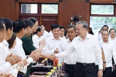 Tổng Bí thư Tô Lâm và các đại biểu. (Ảnh: Thống Nhất/TTXVN)