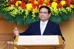 Thủ tướng Phạm Minh Chính phát biểu tại cuộc tọa đàm với các doanh nghiệp ASEAN. (Ảnh: Dương Giang/TTXVN)