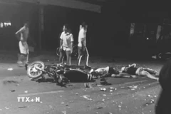 Hiện trường vụ tai nạn. (Ảnh: TTXVN phát)