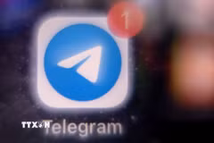 Biểu tượng ứng dụng Telegram. (Ảnh: AFP/TTXVN)