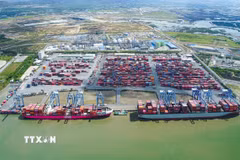 Toàn cảnh hệ thống cảng biển Cái Mép-Thị Vải và các khu công nghiệp liền kề. (Ảnh: Huỳnh Sơn/TTXVN)