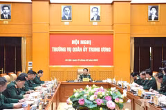 Đại tướng Phan Văn Giang chủ trì Hội nghị Thường vụ Quân ủy Trung ương. (Nguồn: Báo Quân đội Nhân dân)