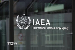Biểu tượng IAEA tại trụ sở ở Vienna, Áo. (Ảnh: THX/TTXVN)