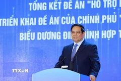 Thủ tướng Phạm Minh Chính phát biểu tại Hội nghị tổng kết Đề án hỗ trợ phụ nữ khởi nghiệp. (Ảnh: Dương Giang/TTXVN)