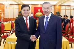 Tổng Bí thư Tô Lâm hội kiến Tổng Bí thư, Chủ tịch nước Lào Thongloun Sisoulith ngày 2/9/2025. (Ảnh: Thống Nhất/TTXVN)