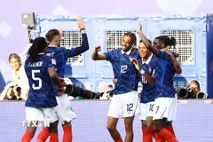 Pháp là cái tên mới nhất góp mặt ở vòng 1/8 World Cup 2026. (Ảnh: AFP/TTXVN)