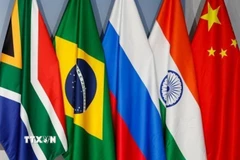 Quốc kỳ các quốc gia thành viên BRICS. (Ảnh: Getty Images/TTXVN)