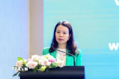 Thứ trưởng Bộ Ngoại giao Nguyễn Minh Hằng phát biểu. (Ảnh: Giang Phương/TTXVN)