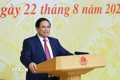 Thủ tướng Phạm Minh Chính kết luận Hội nghị Tổng kết năm học 2024-2025 và triển khai nhiệm vụ năm học 2025-2026. (Ảnh: Dương Giang/TTXVN)