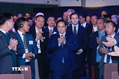 Thủ tướng Phạm Minh Chính dự Diễn đàn kinh tế Việt Nam-Thụy Điển. (Ảnh: Dương Giang/TTXVN)