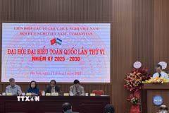 Quang cảnh Đại hội đại biểu toàn quốc lần thứ VI, nhiệm kỳ 2025-2030, Hội Hữu nghị Việt Nam-Uzbekistan. (Ảnh: Hải Ngọc/TTXVN)