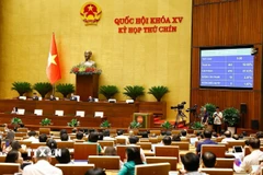 Quốc hội biểu quyết thông qua Nghị quyết của Quốc hội về cơ chế, chính sách phát triển kinh tế tư nhân. (Ảnh: Doãn Tấn/TTXVN)