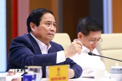 Thủ tướng Phạm Minh Chính chủ trì Phiên họp thứ hai của Ban Chỉ đạo về phát triển khoa học, công nghệ, đổi mới sáng tạo, chuyển đổi số và Đề án 06. (Ảnh: Dương Giang/TTXVN)