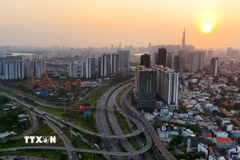 Thành phố Hồ Chí Minh mới trên cơ sở sáp nhập Thành phố Hồ Chí Minh với Bình Dương và Bà Rịa-Vũng Tàu. (Ảnh: Hồng Đạt/TTXVN)
