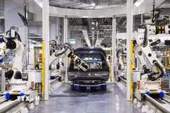 Dây chuyền sản xuất của Hyundai Motor. (Ảnh: Yonhap/TTXVN)