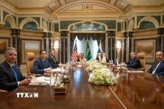 Hình ảnh cuộc đàm phán Nga-Mỹ diễn ra ở Riyadh, Saudi Arabia, ngày 18/2/2025. (Ảnh: DPA/TTXVN)
