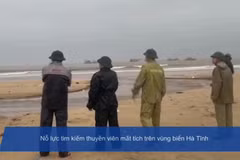 Nỗ lực tìm kiếm thuyền viên mất tích ở vùng biển Hà Tĩnh. 