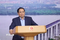 Thủ tướng Phạm Minh Chính chủ trì Phiên họp lần thứ 21 của Ban Chỉ đạo các dự án quan trọng quốc gia. (Ảnh: Dương Giang/TTXVN)