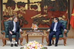 Thủ tướng Phạm Minh Chính tiếp ông Wouter van Wersch, Phó Chủ tịch điều hành toàn cầu Tập đoàn Airbus. (Ảnh: Dương Giang/TTXVN)