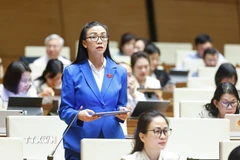 Đại biểu Quốc hội tỉnh Lâm Đồng Trịnh Thị Tú Anh phát biểu. (Ảnh: Doãn Tấn/TTXVN)