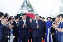 Tổng Bí thư Tô Lâm đến dự Lễ khởi công. (Ảnh: Thống Nhất/TTXVN)