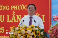 Ông Nguyễn Trọng Nghĩa, Ủy viên Bộ Chính trị, Bí thư Trung ương Đảng, Trưởng Ban Tuyên giáo và Dân vận Trung ương phát biểu. (Ảnh: Nhựt An/TTXVN)