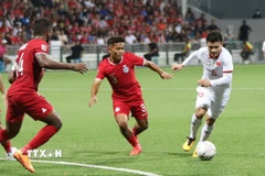 Quang Hải và đồng đội sẽ lại tái ngộ Singapore ở Jalan Besar tại AFF Cup 2024. (Ảnh: Tất Đạt/TTXVN)