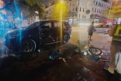 Hiện trường vụ tai nạn. (Ảnh: Phạm Kiên/TTXVN)