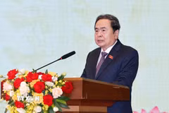 Chủ tịch Quốc hội Trần Thanh Mẫn phát biểu. (Ảnh: Doãn Tấn/TTXVN)