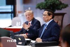 Ủy viên Bộ Chính trị, Thủ tướng Chính phủ Phạm Minh Chính phát biểu trong buổi thảo luận tại Đoàn. (Ảnh: TTXVN)