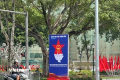 Pano tuyên truyền về bầu cử Quốc hội khóa XVI và Hội đồng Nhân dân các cấp nhiệm kỳ 2026-2031. (Ảnh: Huy Khánh/Vietnam+)