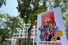 Pano tuyên truyền về bầu cử. (Ảnh: Huy Khánh/Vietnam+)