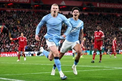 Haaland tỏa sáng giúp Man City đánh bại Liverpool. (Nguồn: Getty Images)