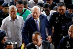 Cựu Thủ tướng Malaysia Najib Razak tới tòa án ở Kuala Lumpur, Malaysia, ngày 2/4/2024. (Ảnh: ANI/TTXVN)