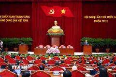 Tổng Bí thư Tô Lâm phát biểu bế mạc Hội nghị lần thứ mười hai Ban Chấp hành Trung ương Đảng khóa XIII. (Ảnh: Phạm Kiên/TTXVN)