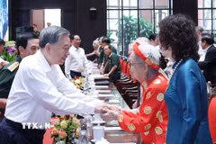 Tổng Bí thư Tô Lâm và các đại biểu. (Ảnh: Thống Nhất/TTXVN)