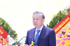 Tổng Bí thư Tô Lâm phát biểu tại lễ kỷ niệm. (Ảnh: Thống Nhất/TTXVN)