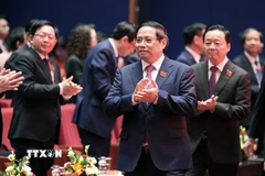 Đồng chí Phạm Minh Chính, Ủy viên Bộ Chính trị, Bí thư Đảng ủy, Thủ tướng Chính phủ đến chủ trì Phiên trù bị Đại hội đại biểu Đảng bộ Chính phủ lần thứ nhất, nhiệm kỳ 2025-2030. (Ảnh: Dương Giang/TTXVN)