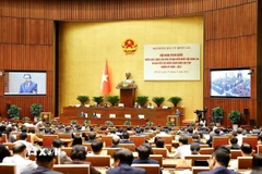 Chủ tịch Quốc hội Trần Thanh Mẫn, Chủ tịch Hội đồng Bầu cử Quốc gia phát biểu khai mạc Hội nghị. (Ảnh: Doãn Tấn/TTXVN)