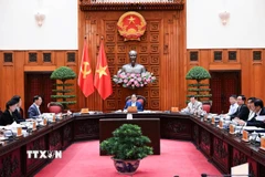 Thủ tướng Phạm Minh Chính chủ trì họp Thường vụ Đảng ủy Chính phủ về cơ chế chính sách dự án đường sắt tốc độ cao trình Quốc hội. (Ảnh: Dương Giang/TTXVN)
