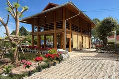 Toàn cảnh Nhà sàn Bác Hồ tại Khu di tích Chủ tịch Hồ Chí Minh, tỉnh Udon Thani, Thái Lan. (Ảnh: PV/Vietnam+)