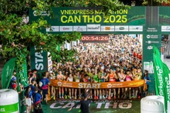 Giải chạy VnExpress Marathon Cần Thơ 2025 thu hút hơn 9.000 vận động viên tham dự. (Ảnh: PV/Vietnam+)