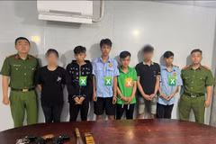4 đối tượng từ trái qua Đặng Trường Thọ, Nguyễn Hoàng Trọng Nhân,Hà Chánh Phước và Nguyễn Trường. (Ảnh: CA Thành phố Hồ Chí Minh cung cấp)