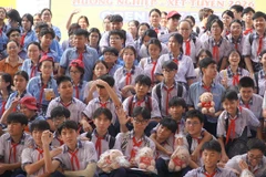 Ngày hội tuyển sinh Cao đẳng Bách khoa Sài Gòn trở thành điểm hẹn hướng nghiệp của hơn 1.000 học sinh các trường THCS và THPT tại thành phố Hồ Chí Minh. (Ảnh: Khánh Ly/Vietnam+)