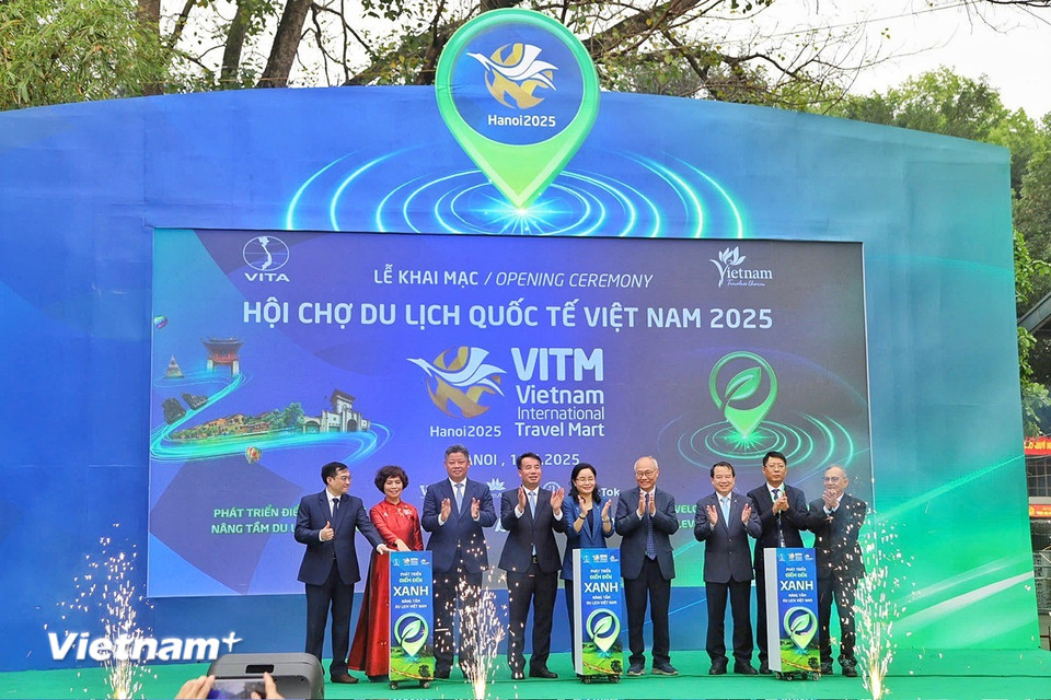 Hội chợ Du lịch quốc tế Việt Nam – VITM Hà Nội 2025 đã chính thức khai mạc sáng nay, ngày 10/4, tại Hà Nội. (Ảnh: PV/Vietnam+)