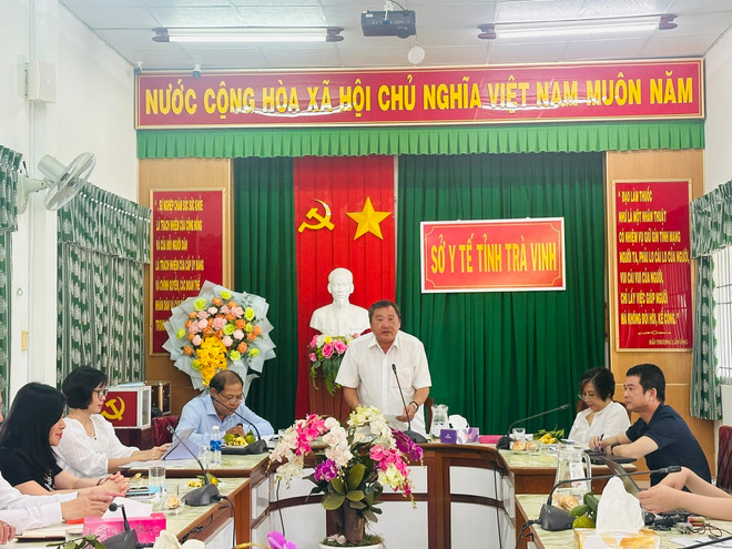 Buổi làm việc của Đoàn công tác của Ngân hàng Thế giới và Ban quản lý Dự án Trung ương tại tỉnh Trà Vinh. (Ảnh: T.G/Vietnam+) VNP_anh 2.jpg