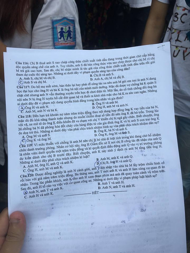 Đề thi chính thức môn Giáo dục công dân kỳ thi THPT quốc gia ảnh 4