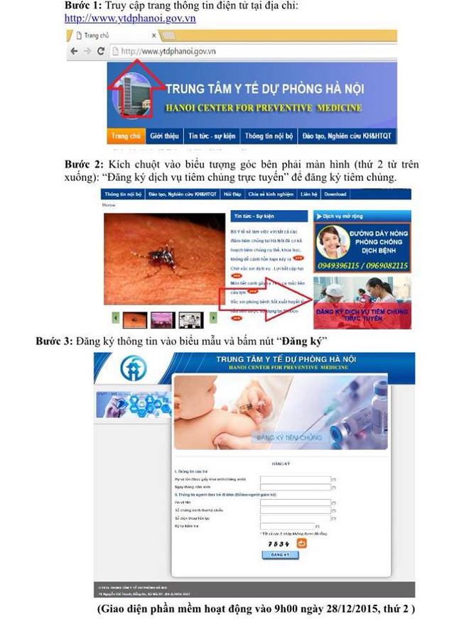 Hà Nội bắt đầu nhận đăng ký tiêm Pentaxim qua mạng từ ngày 29/12 ảnh 2
