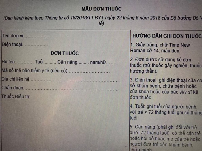 Bãi bỏ ghi số chứng minh thư của cha mẹ trên đơn thuốc trẻ 6 tuổi ảnh 1